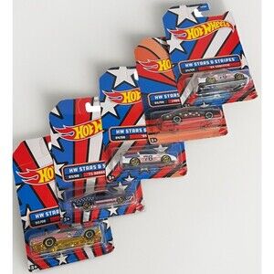 Hot Wheels Stars and Stripes 2021 5 Car Lot Diecast Sealed Cards Read